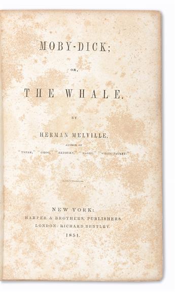 MELVILLE, HERMAN. Moby-Dick; or, the Whale.